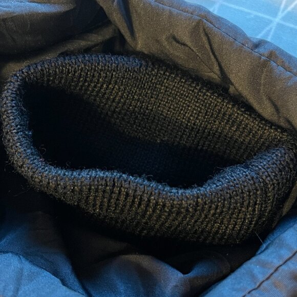 J Crew Long Down Puffer Coat Parka LARGE Black *See Notes* Hood Winter Outdoor - Picture 9 of 11